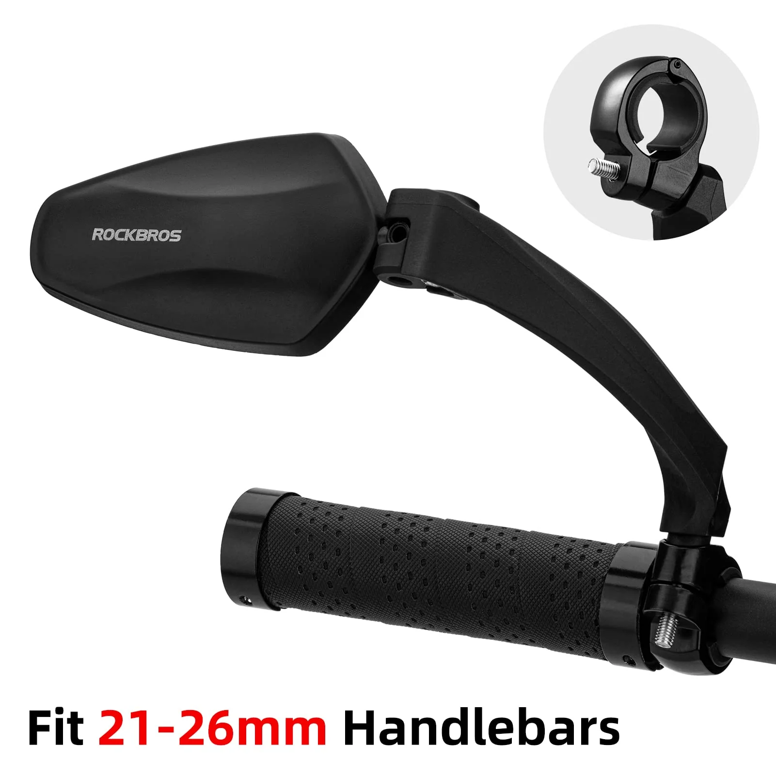 ROCKBROS Bike Handlebar Rear View Mirror with HD Anti-Glare Glass - Image 3