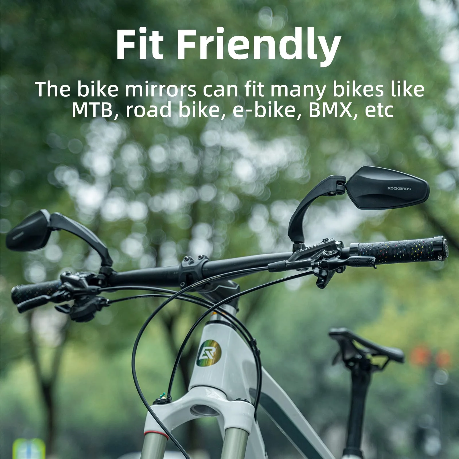 ROCKBROS Bike Handlebar Rear View Mirror with HD Anti-Glare Glass - Image 4