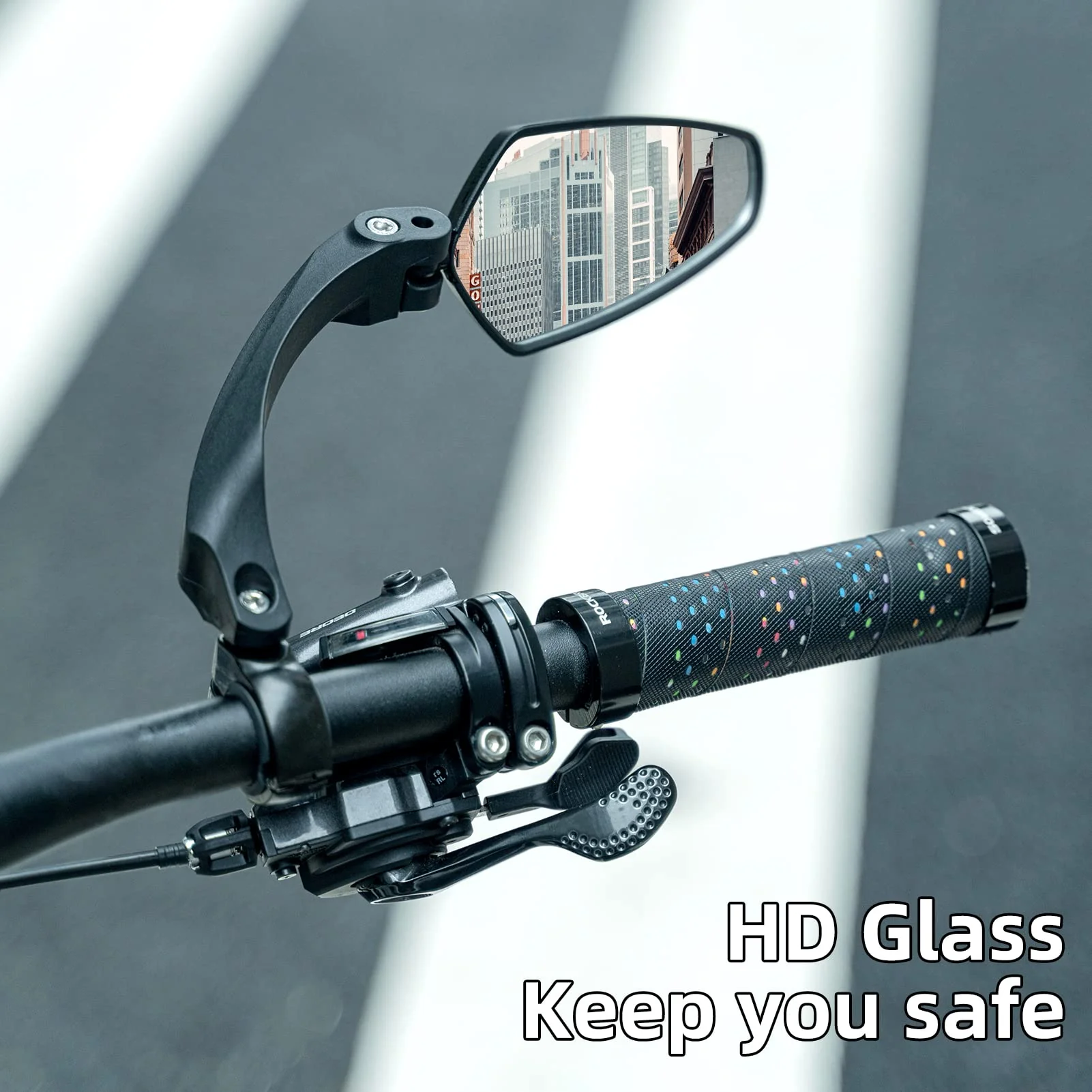 ROCKBROS Bike Handlebar Rear View Mirror with HD Anti-Glare Glass - Image 9