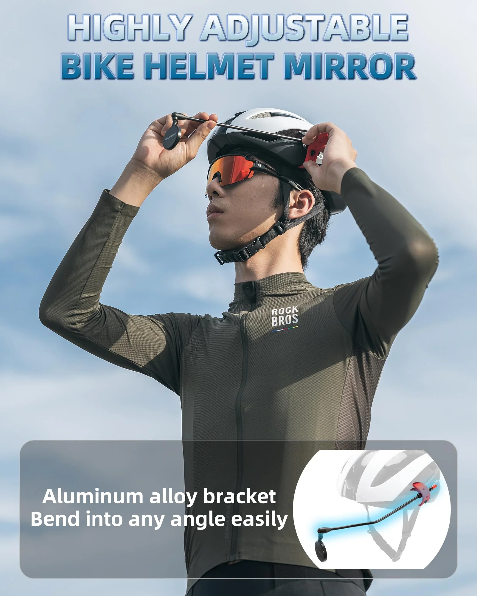 ROCKBROS Bike Helmet Mirror Detachable Fixing Way ycling Mirror - Image 10