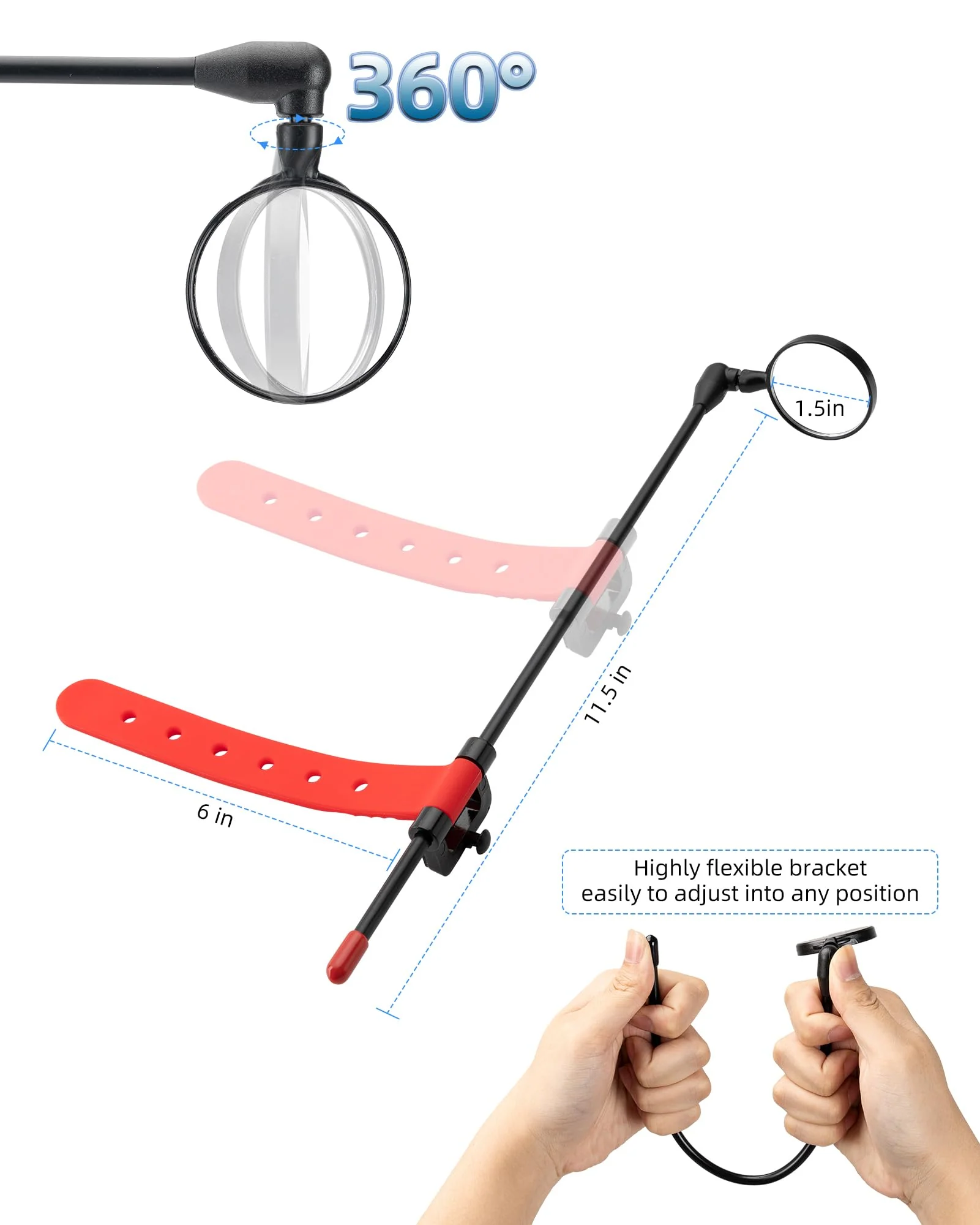 ROCKBROS Bike Helmet Mirror Detachable Fixing Way ycling Mirror - Image 13