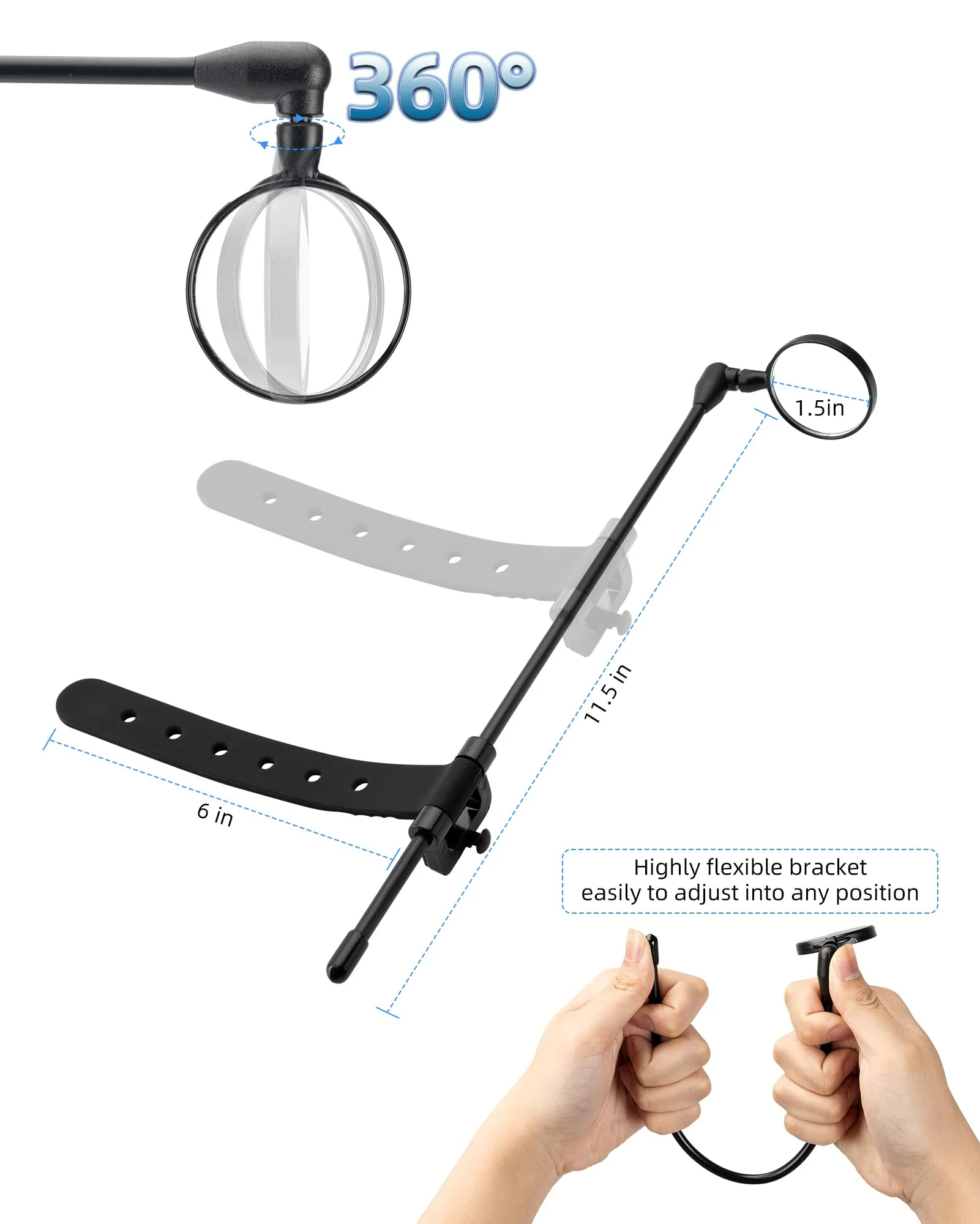 ROCKBROS Bike Helmet Mirror Detachable Fixing Way ycling Mirror - Image 5