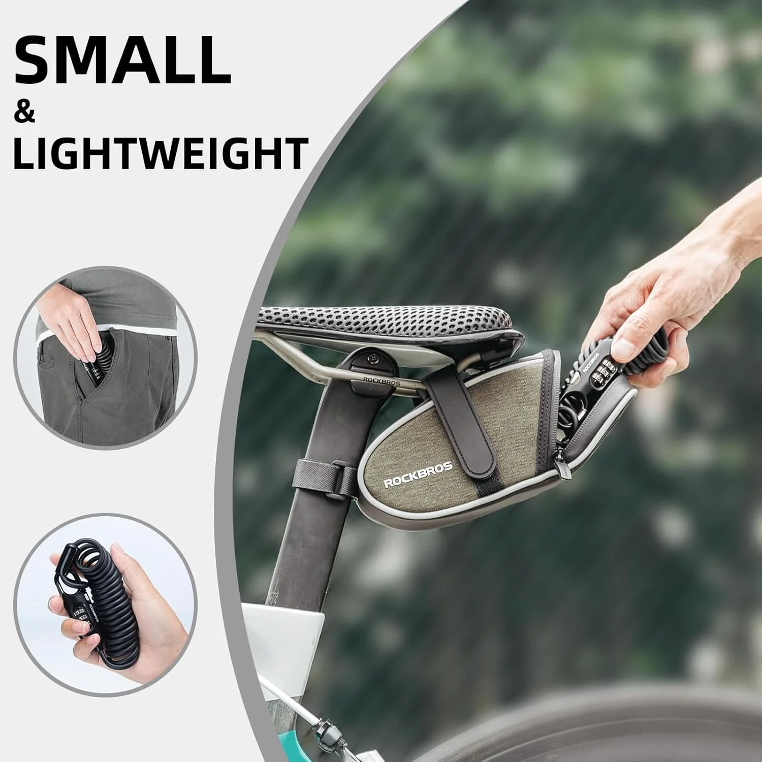 ROCKBROS Bike Lock Cable Combination Bicycle Lock - 6FT Long, Portable, Anti-Theft - Image 11