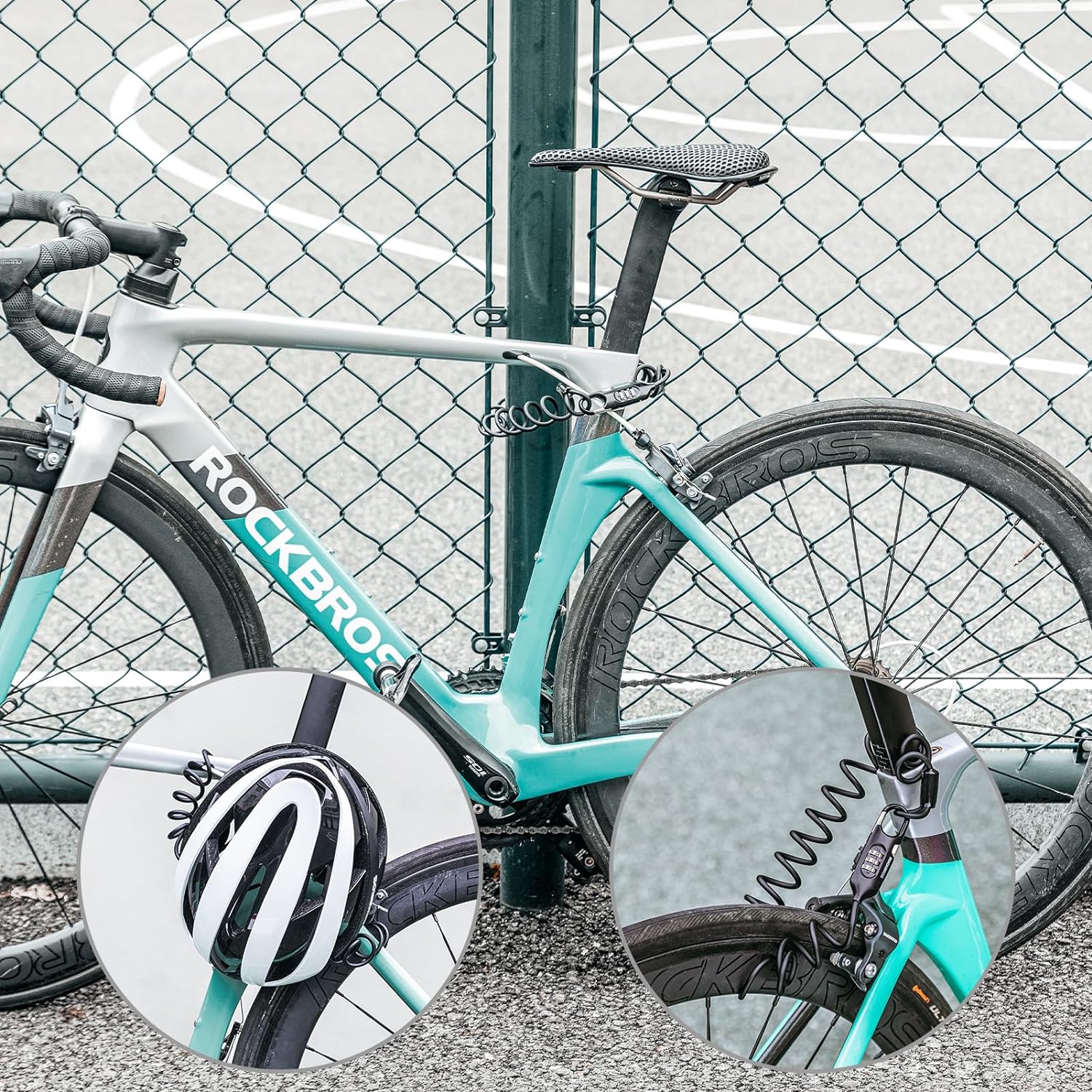 ROCKBROS Bike Lock Cable Combination Bicycle Lock - 6FT Long, Portable, Anti-Theft - Image 14