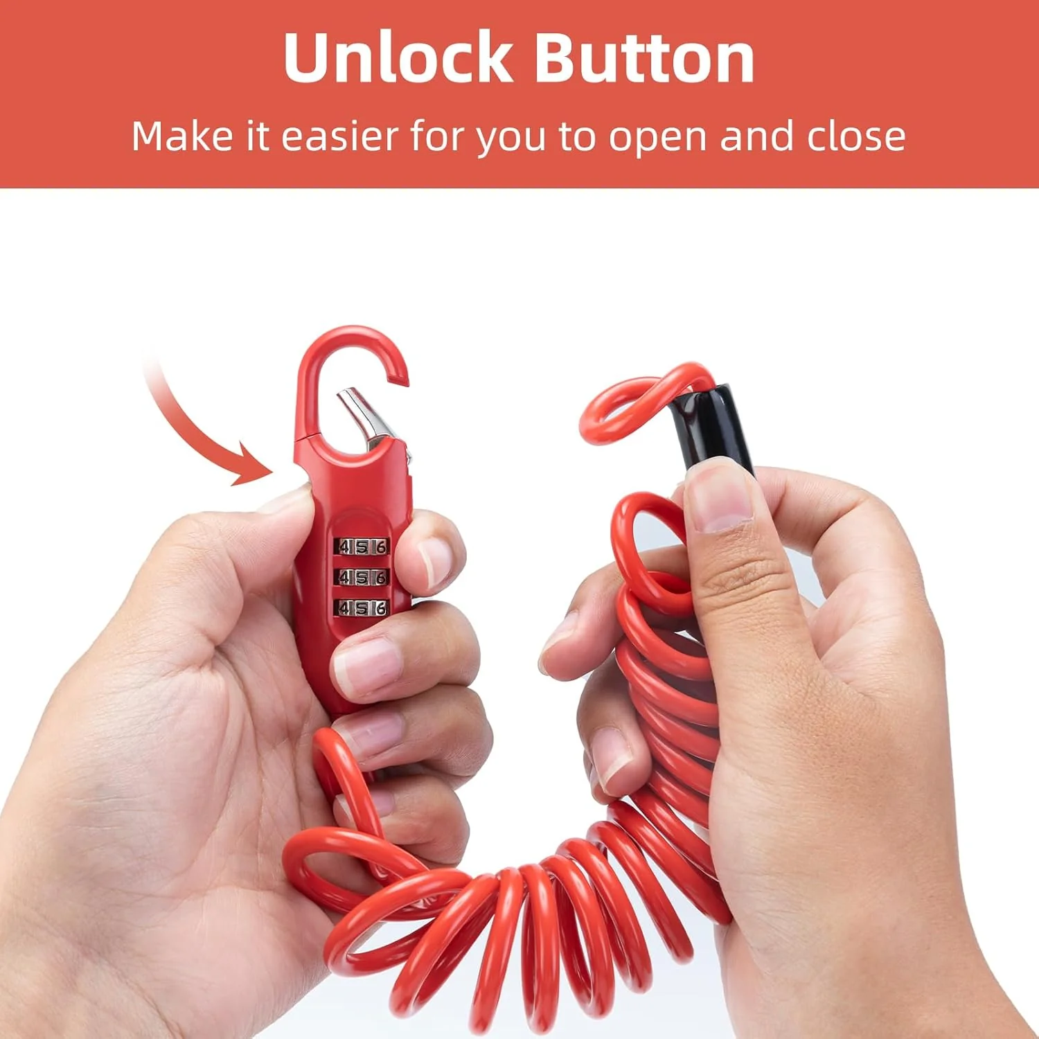 ROCKBROS Bike Lock Cable Combination Bicycle Lock - 6FT Long, Portable, Anti-Theft - Image 4