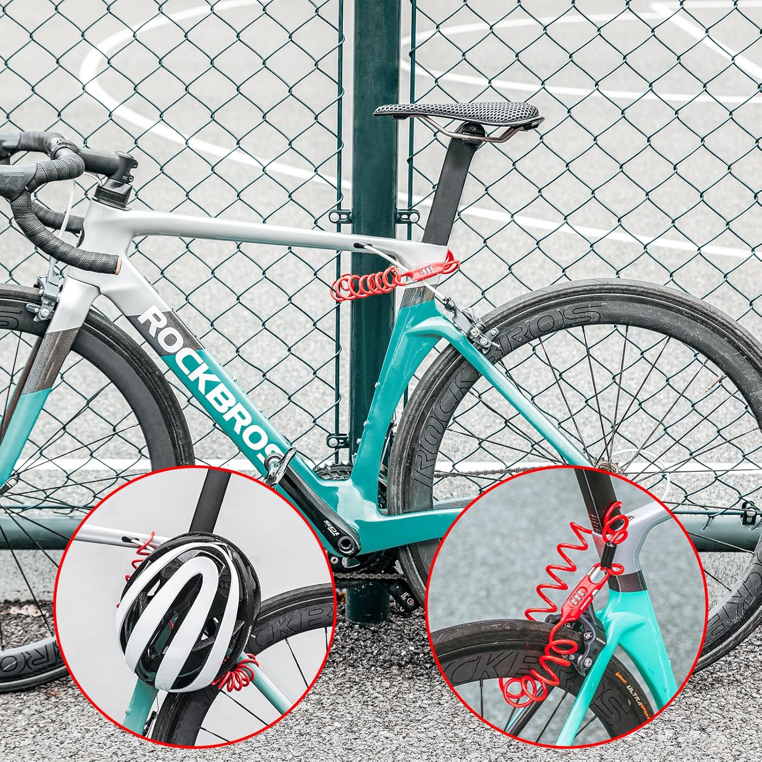 ROCKBROS Bike Lock Cable Combination Bicycle Lock - 6FT Long, Portable, Anti-Theft - Image 8