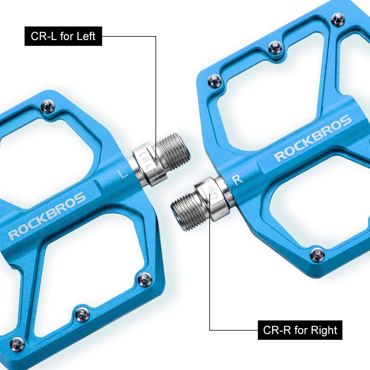 ROCKBROS Bike Pedals Lightweight Aluminum Platform 9/16'' Sealed Bearing - Image 14