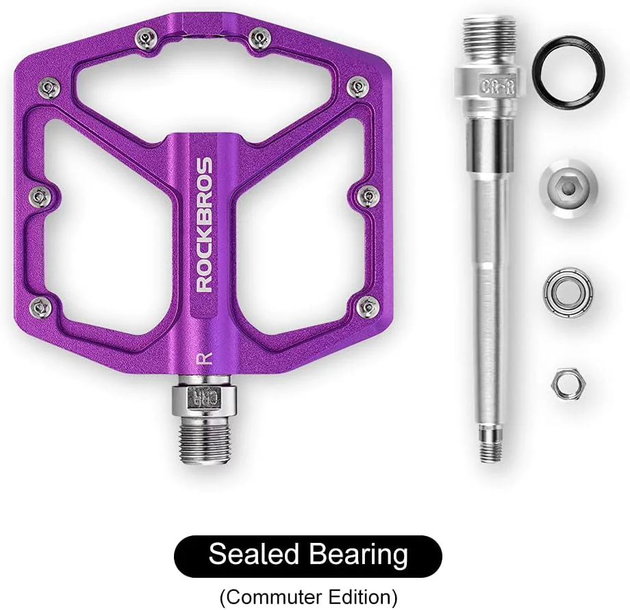 ROCKBROS Bike Pedals Lightweight Aluminum Platform 9/16'' Sealed Bearing - Image 19