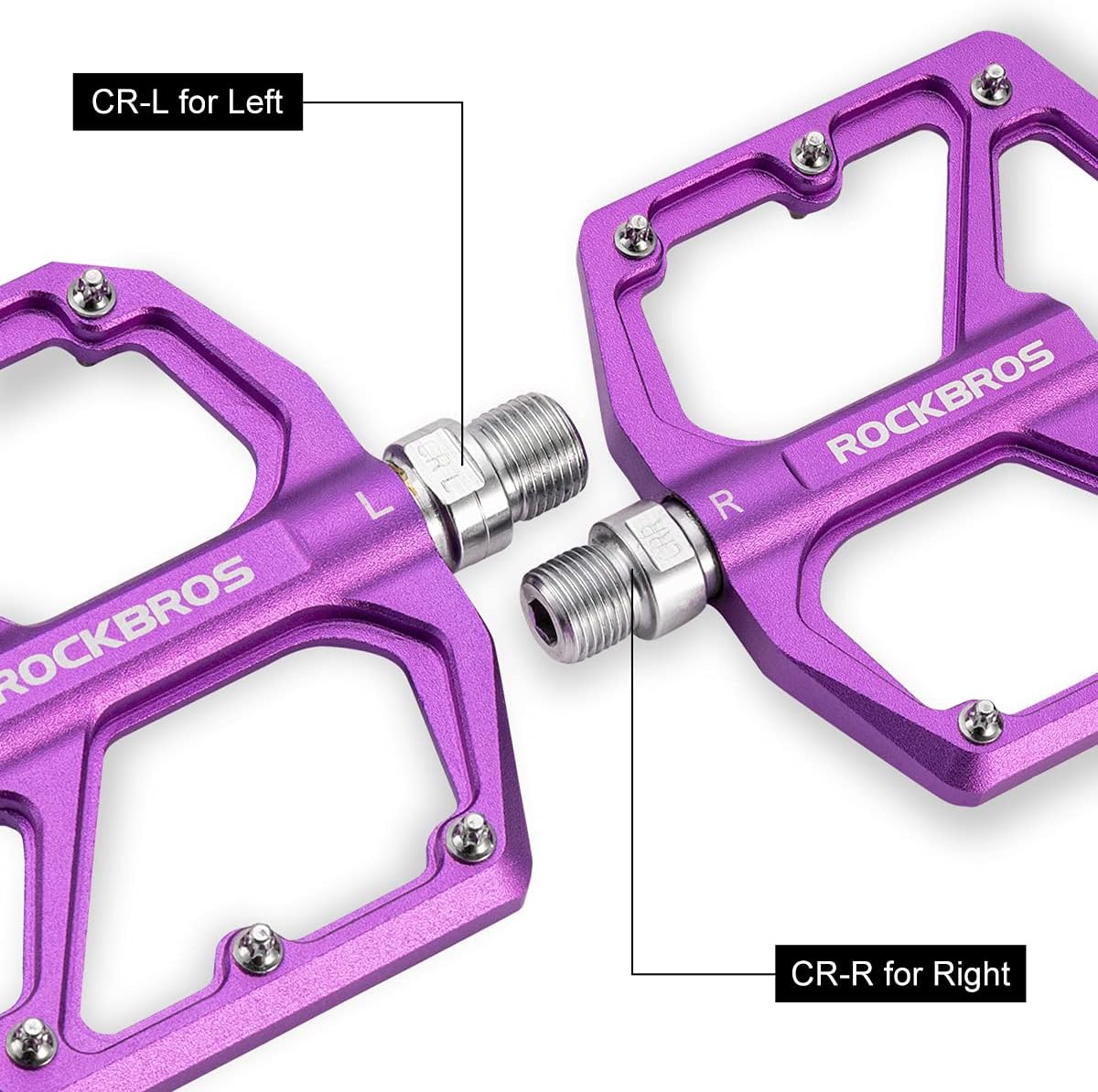 ROCKBROS Bike Pedals Lightweight Aluminum Platform 9/16'' Sealed Bearing - Image 20