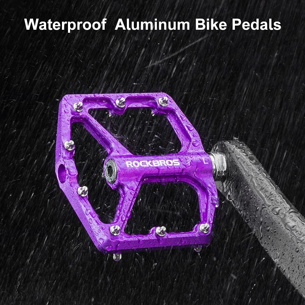 ROCKBROS Bike Pedals Lightweight Aluminum Platform 9/16'' Sealed Bearing - Image 22