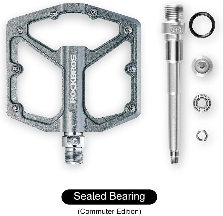 ROCKBROS Bike Pedals Lightweight Aluminum Platform 9/16'' Sealed Bearing - Image 30