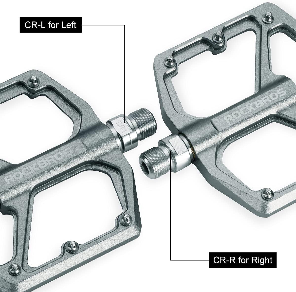 ROCKBROS Bike Pedals Lightweight Aluminum Platform 9/16'' Sealed Bearing - Image 32