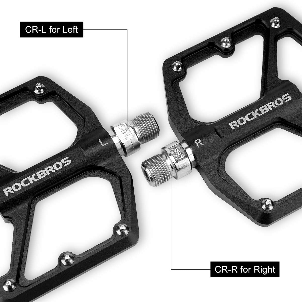 ROCKBROS Bike Pedals Lightweight Aluminum Platform 9/16'' Sealed Bearing - Image 9