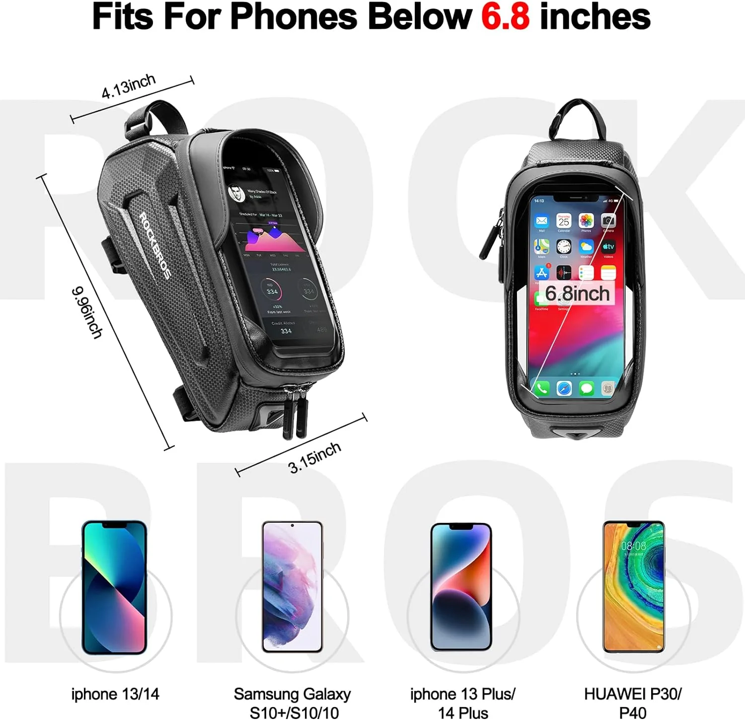 ROCKBROS EVA Waterproof Bike Phone Frame Bag for 6.8" Phones - Image 3