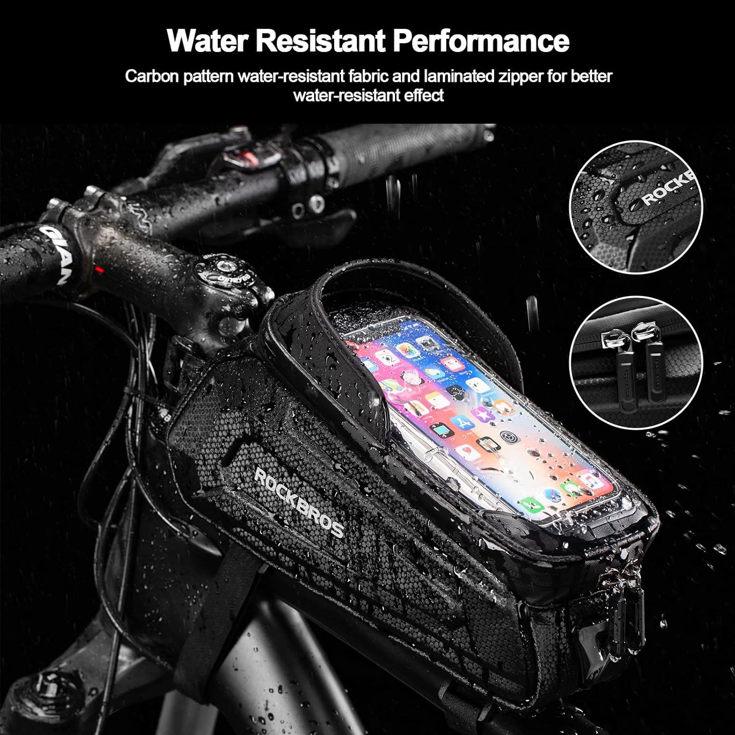 ROCKBROS EVA Waterproof Bike Phone Frame Bag for 6.8" Phones - Image 5