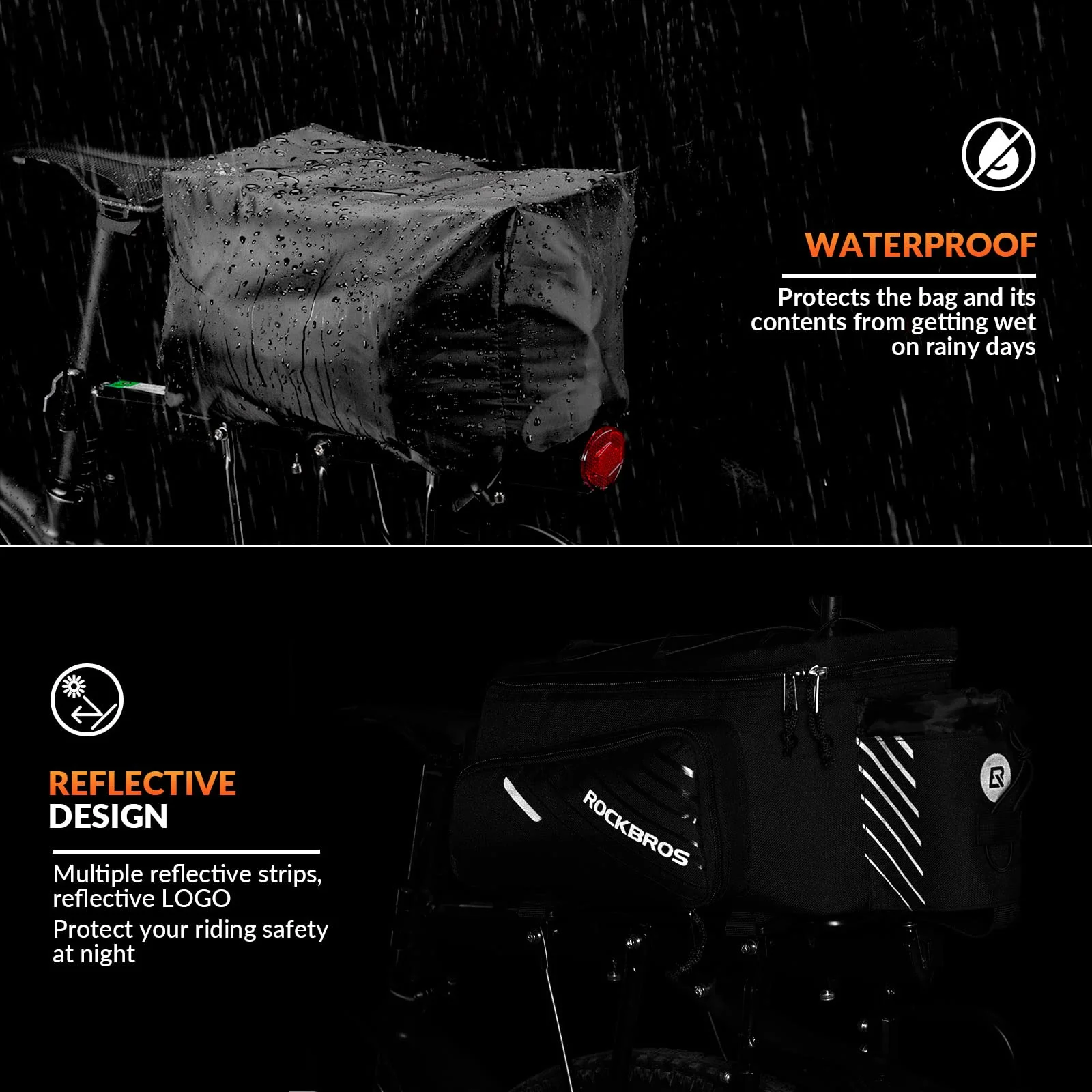 ROCKBROS Bike Rack Bag 13L Maximum Capacity - Image 6