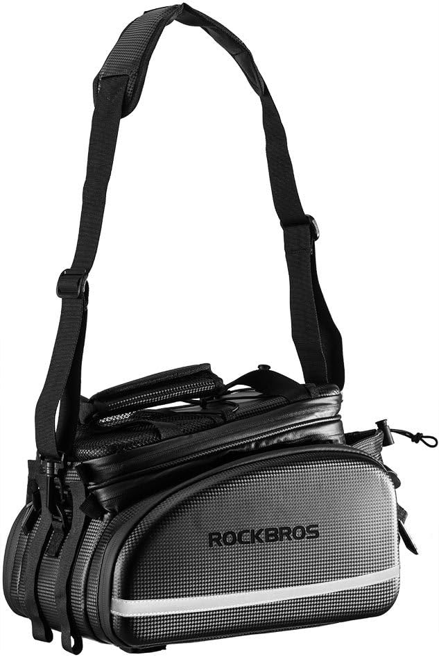 ROCKBROS Bike Rack Bag Waterproof Carbon Leather Rear Seat Cargo Pack 34L - Image 5