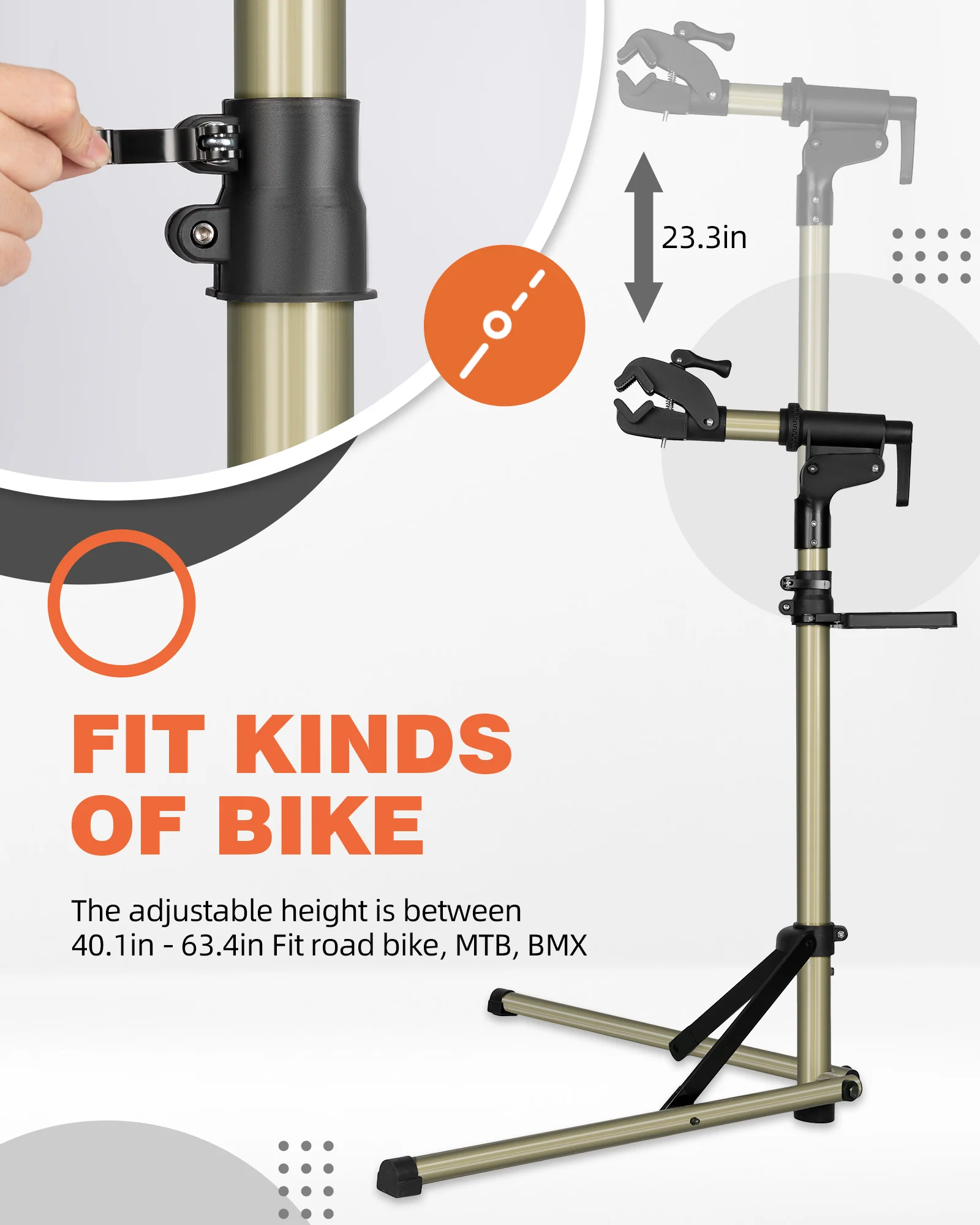 ROCKBROS Bike Repair Stand 65 lbs Capacity for Home Mechanic Maintenance - Image 3