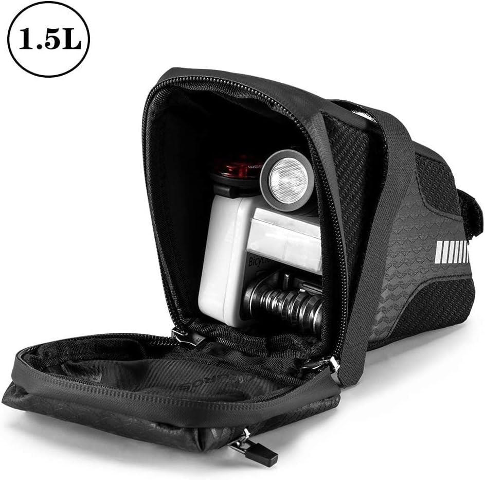 ROCKBROS Bike Saddle Bag  Under Seat 1.5L Cycling Accessories Storage Pouch - Image 3