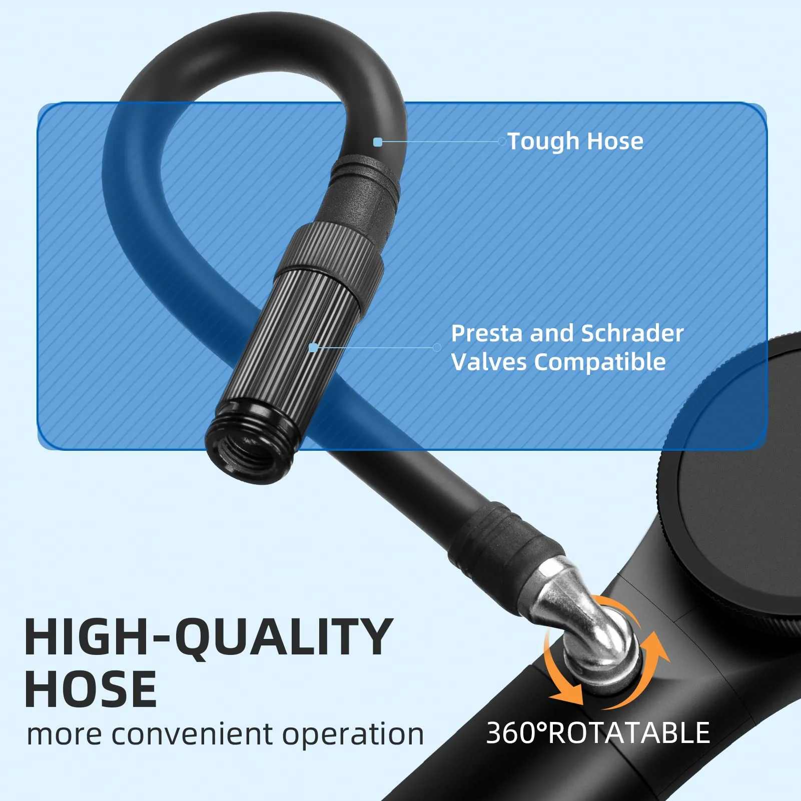 ROCKBROS Bike Tire Shock Mini Pump 320PSI High Pressure - Image 5