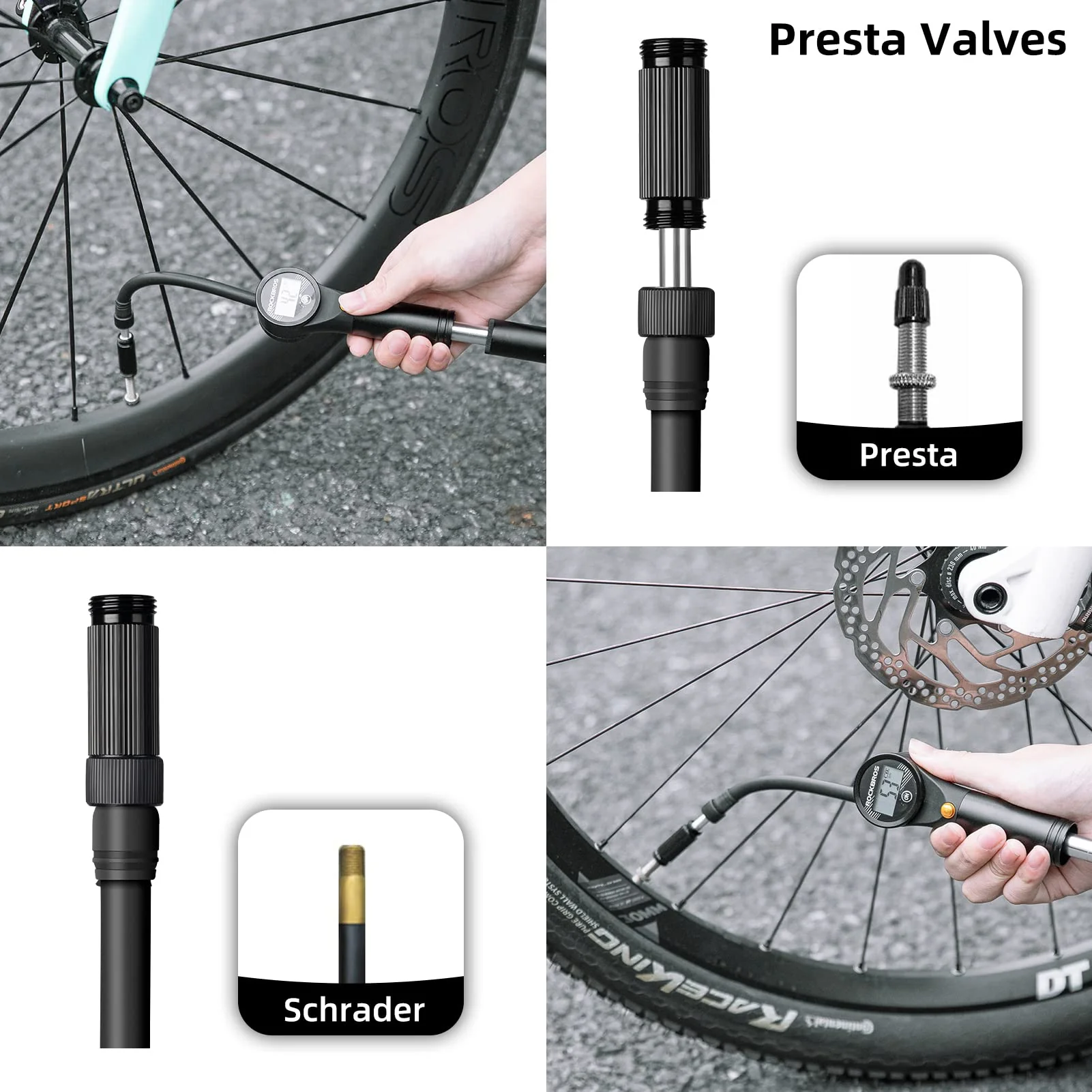 ROCKBROS Bike Tire Shock Mini Pump 320PSI High Pressure - Image 6