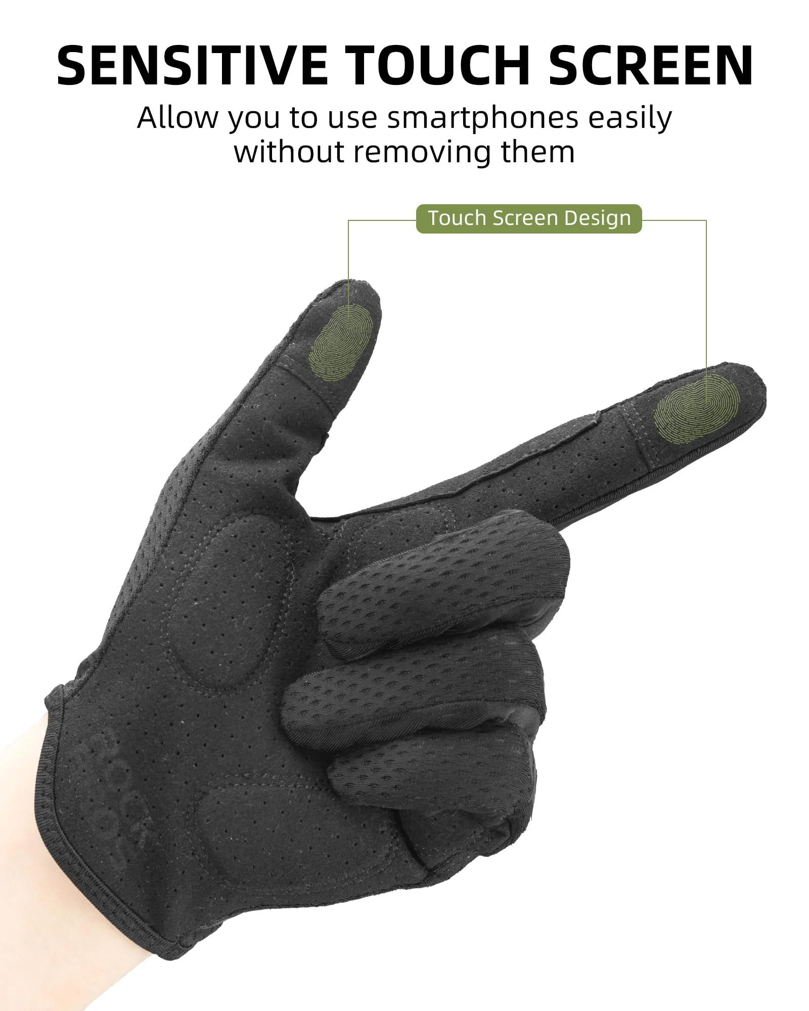 ROCKBROS Breathable Cycling Gloves for Men - Touchscreen MTB Gloves - Image 11