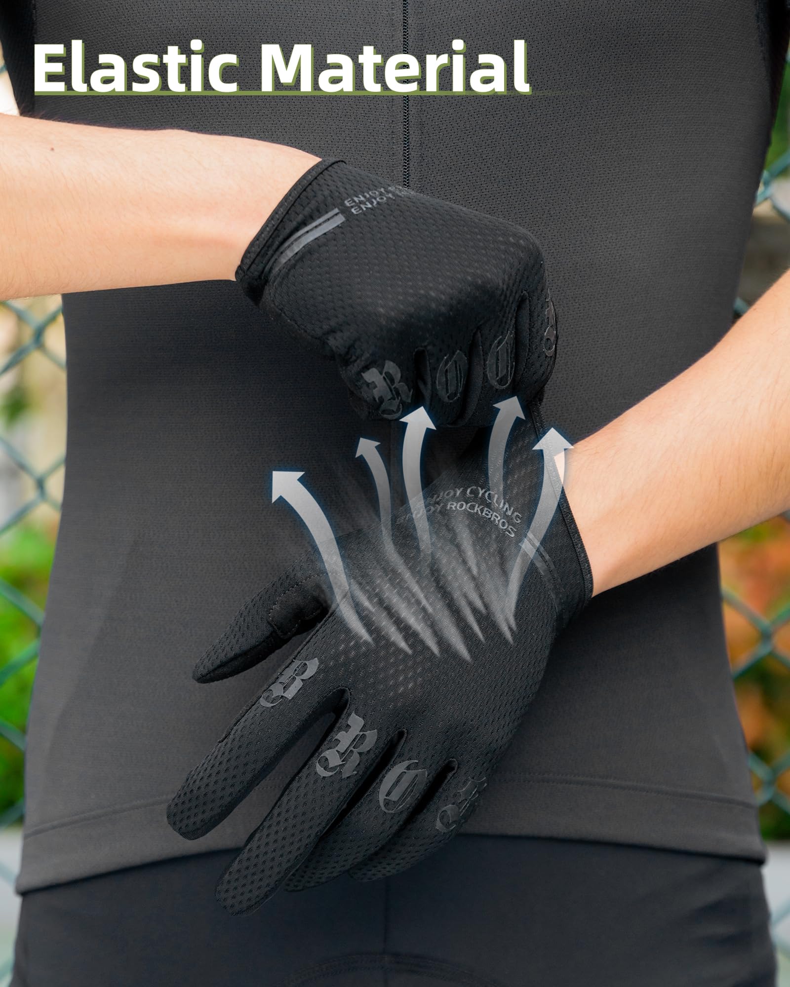 ROCKBROS Breathable Cycling Gloves for Men - Touchscreen MTB Gloves - Image 12