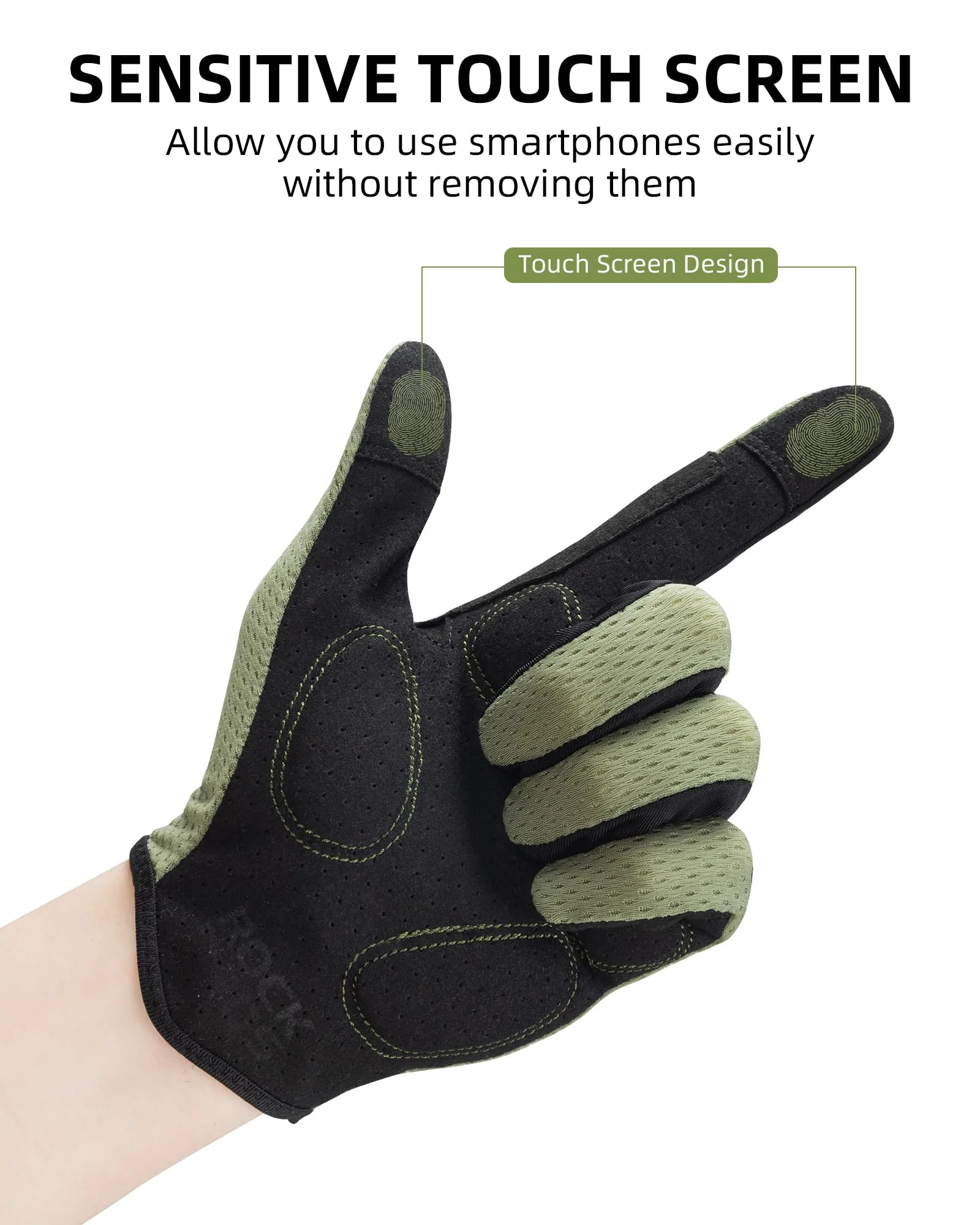 ROCKBROS Breathable Cycling Gloves for Men - Touchscreen MTB Gloves - Image 4