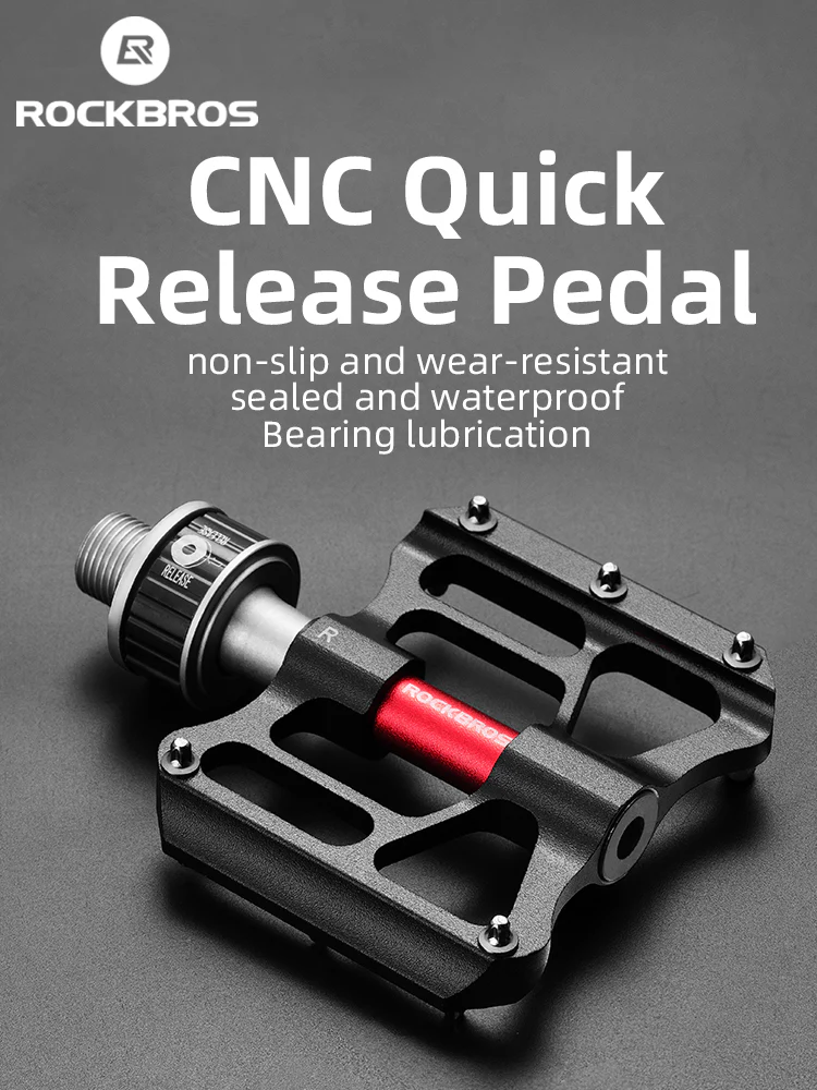 ROCKBROS CNC Aluminum Folding Bike Pedals, Quick Release, 9/16" Thread, Ultralight - Image 9