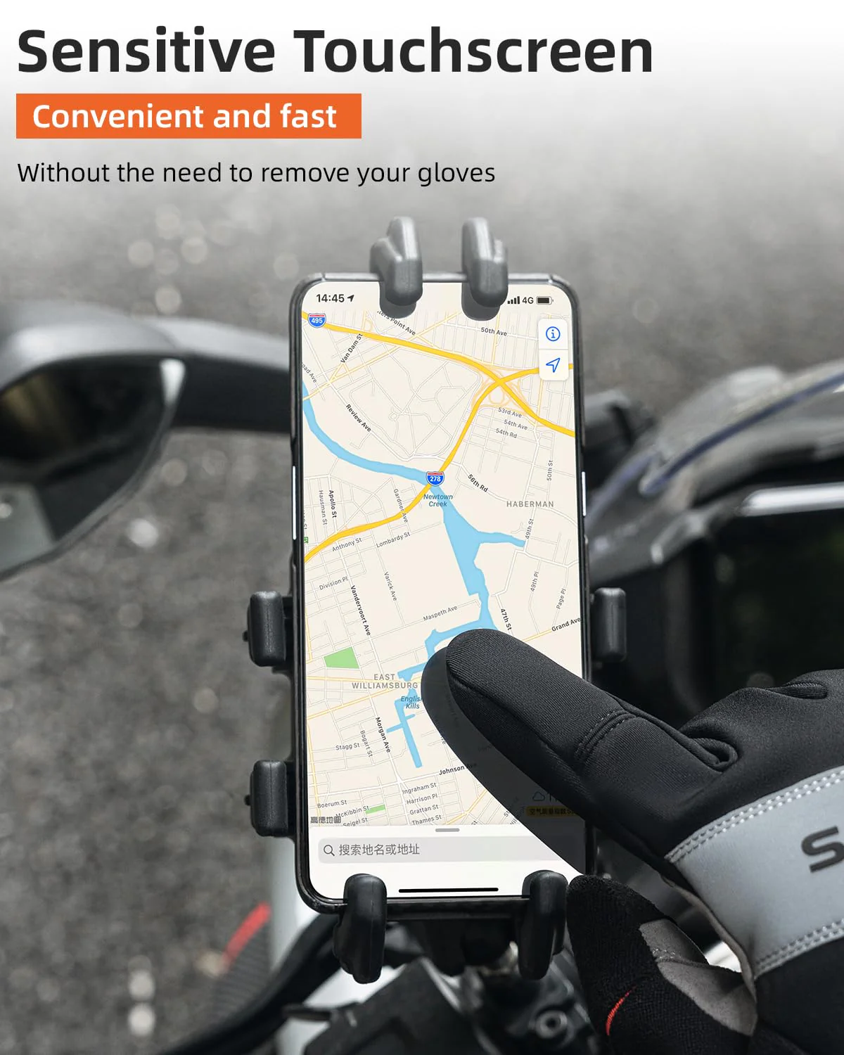 ROCKBROS Cycling Winter Bike Windproof Thermal Gloves with Touchscreen Fingers - Image 4