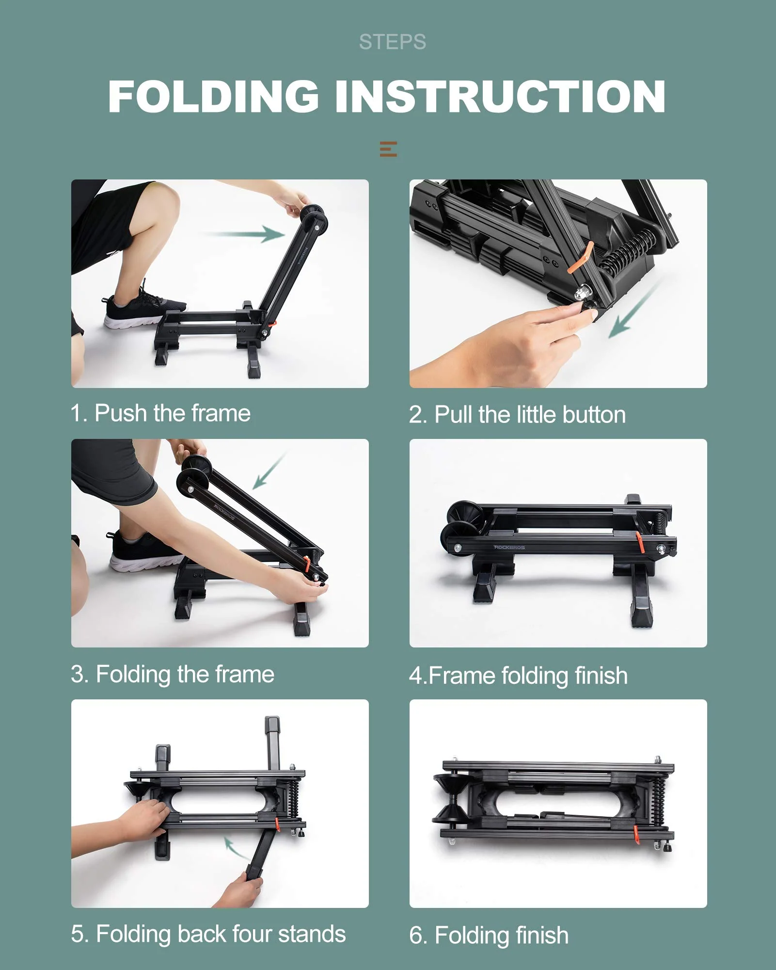 ROCKBROS Foldable Alloy Bike Stand for 20"-29" Wheels - Image 7