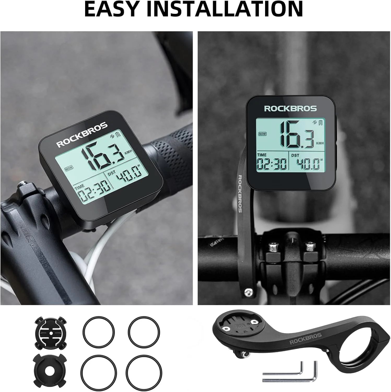 ROCKBROS GPS Bike Computer Accurate Wireless Speedometer with Backlight - Image 8