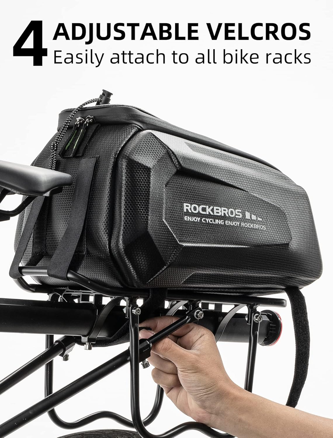 ROCKBROS Hard Shell Bike Rack Bag Waterproof 9L Capacity with Shoulder Strap - Image 4