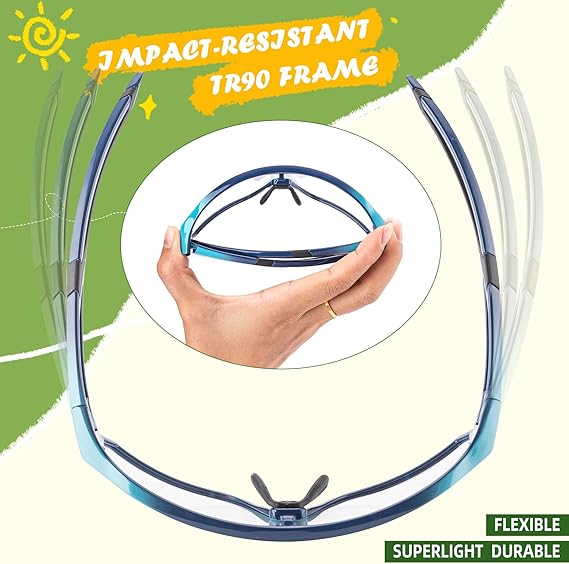 ROCKBROS Kids Photochromic Sports Sunglasses For Kids Ages 8 to 14 - Image 3