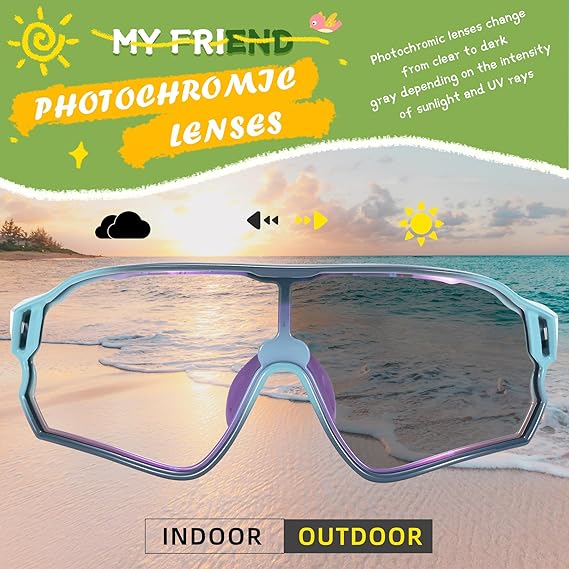 ROCKBROS Kids Photochromic Sports Sunglasses For Kids Ages 8 to 14 - Image 4