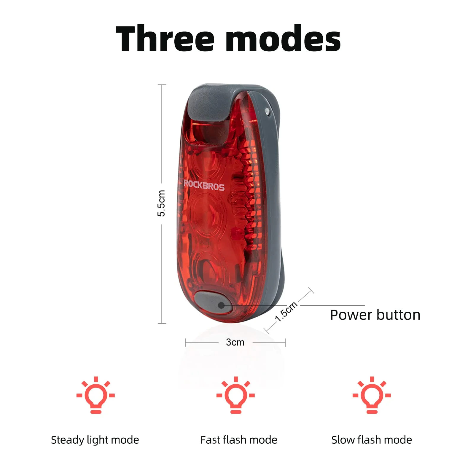 Clip-On Tail Light 3 Lighting Modes - Image 3