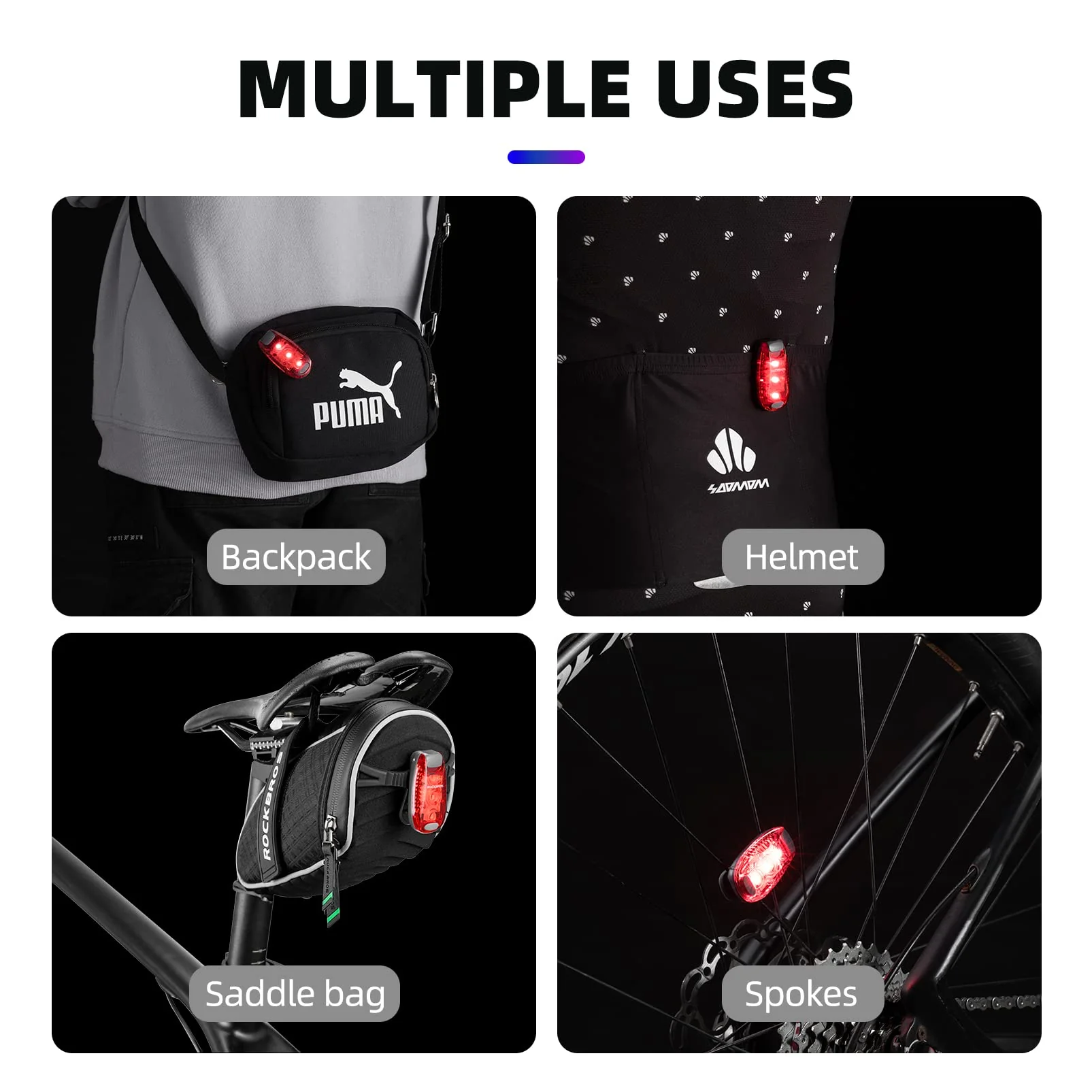 Clip-On Tail Light 3 Lighting Modes - Image 6