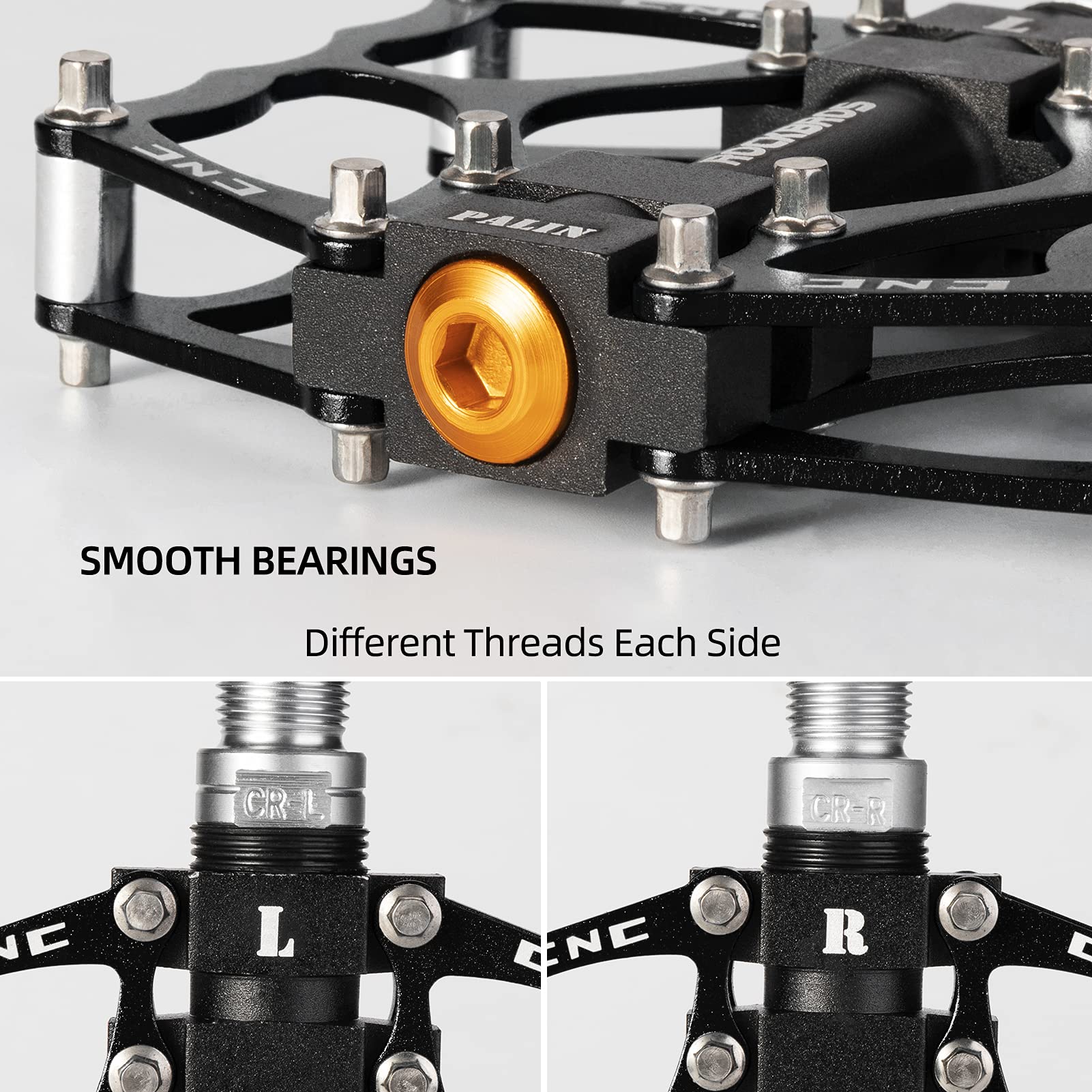 ROCKBROS Lightweight Aluminum Alloy Bike Pedals with Wide Platform Grip - Image 12