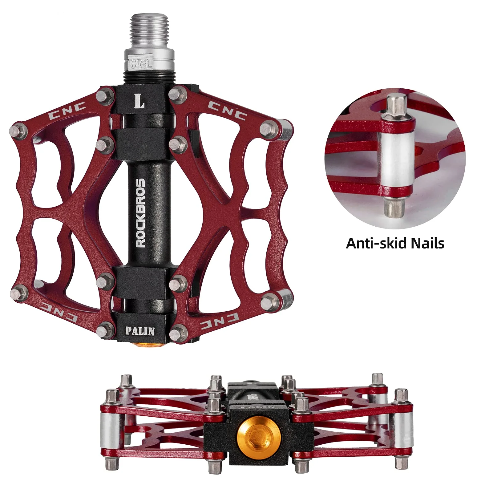 ROCKBROS Lightweight Aluminum Alloy Bike Pedals with Wide Platform Grip - Image 20