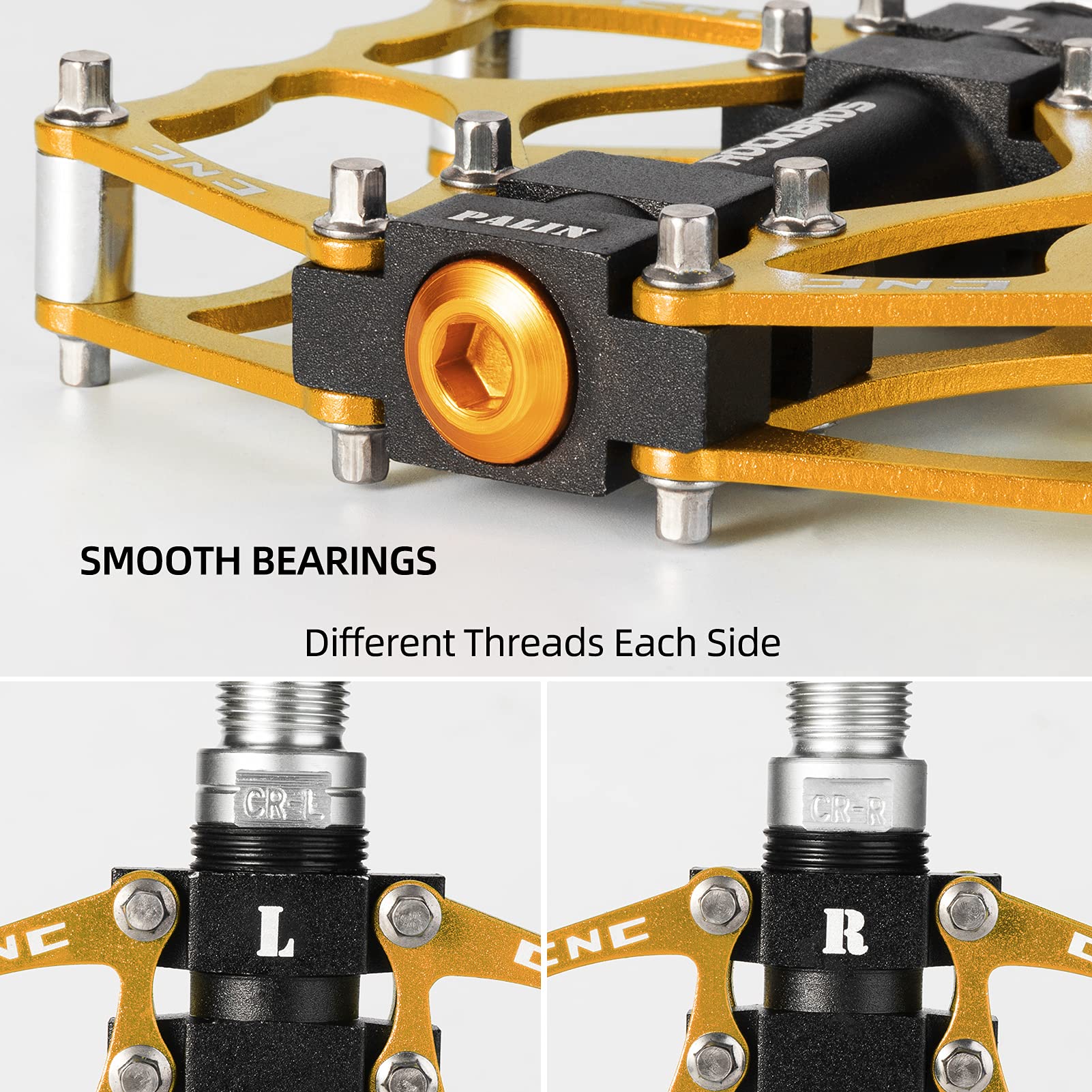 ROCKBROS Lightweight Aluminum Alloy Bike Pedals with Wide Platform Grip - Image 26