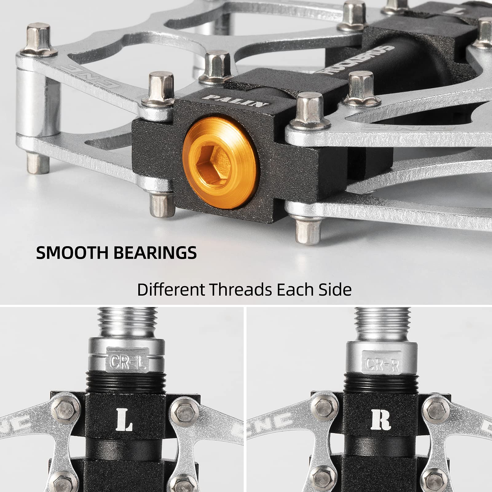 ROCKBROS Lightweight Aluminum Alloy Bike Pedals with Wide Platform Grip - Image 35