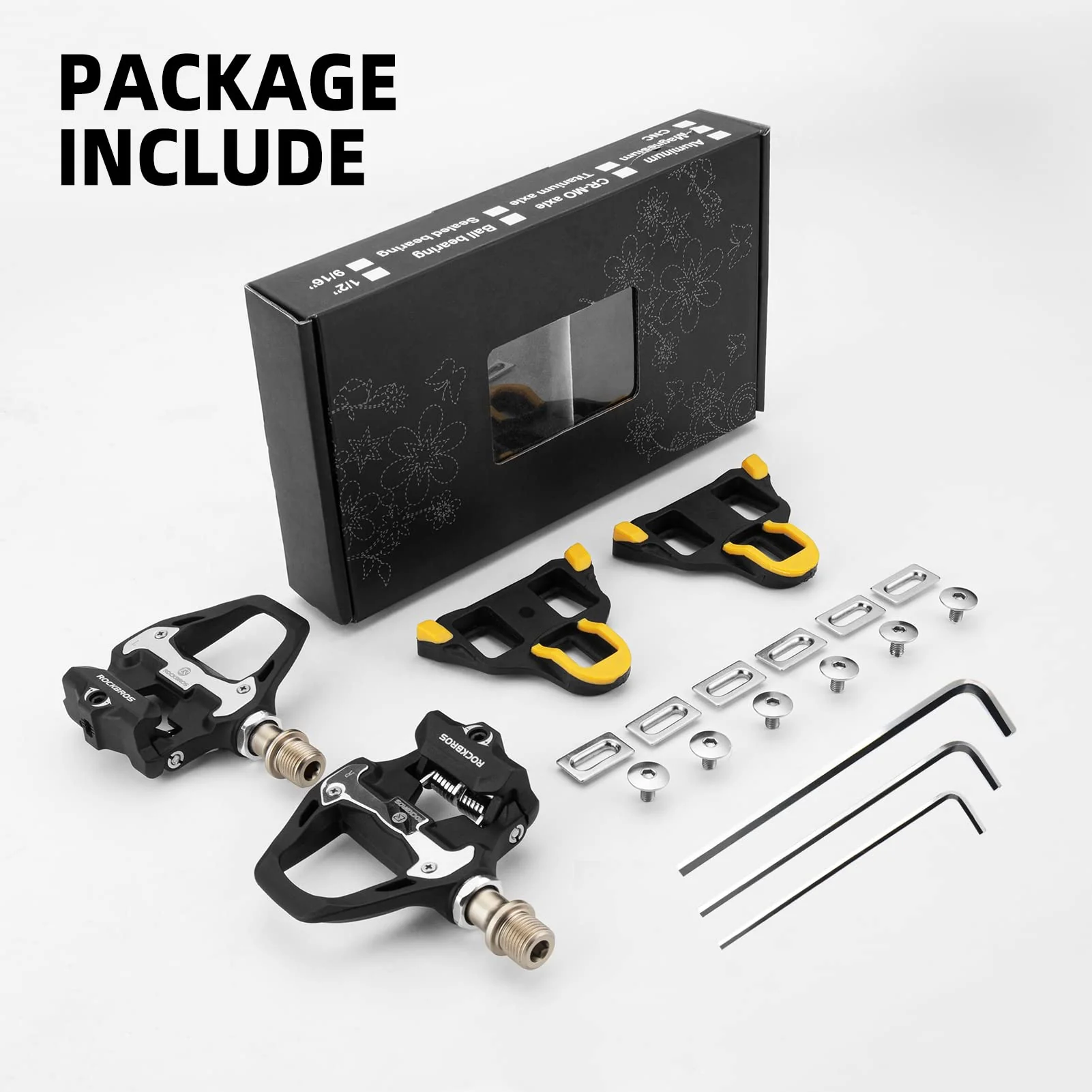 ROCKBROS Lightweight Clipless Pedals with Cleats Compatible with SPD-SL - Image 17