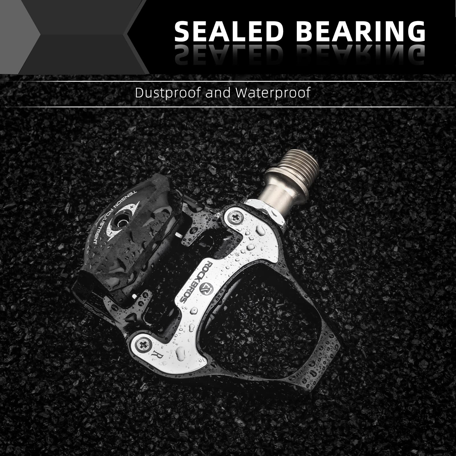 ROCKBROS Lightweight Clipless Pedals with Cleats Compatible with SPD-SL - Image 3