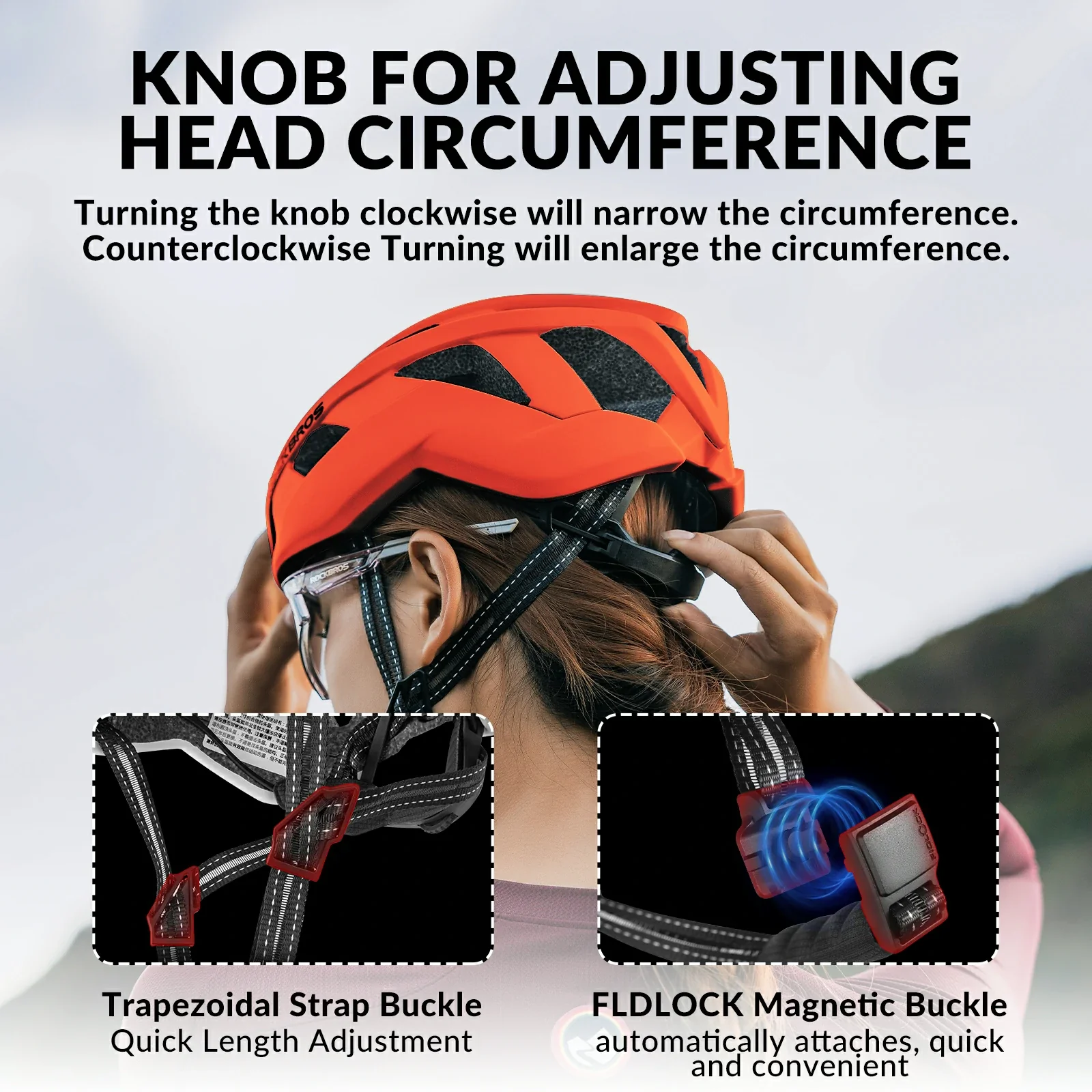 ROCKBROS LK-11 Cycling Helmet Integrated Adjustable Shockproof MTB Road Unisex - Image 12