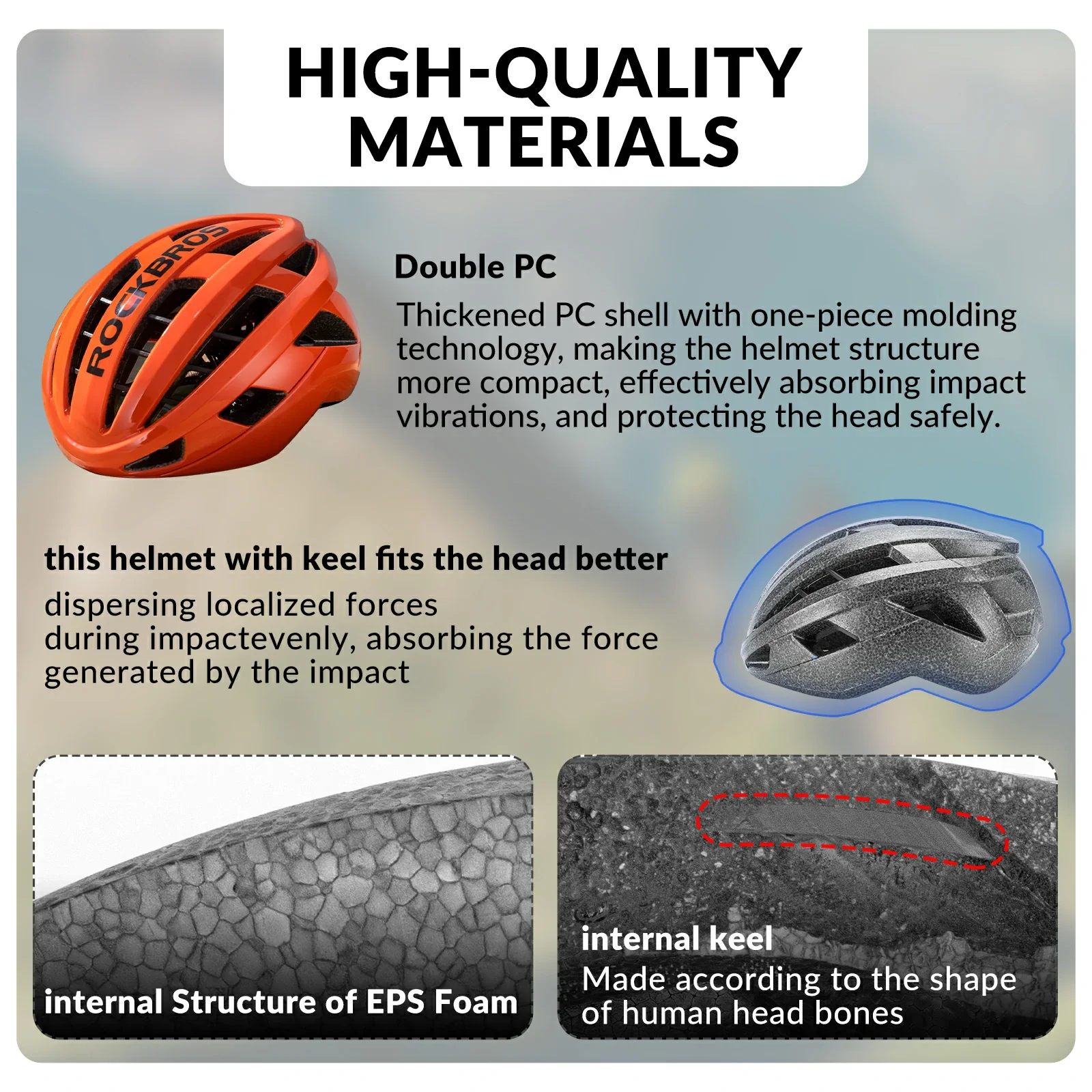 ROCKBROS LK-11 Cycling Helmet Integrated Adjustable Shockproof MTB Road Unisex - Image 15