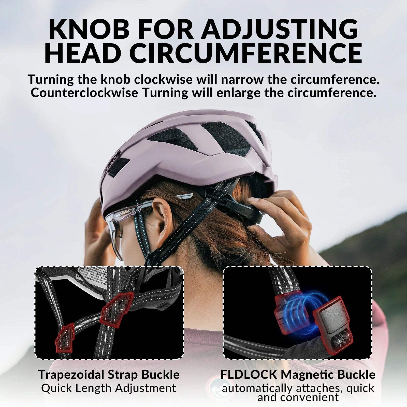 ROCKBROS LK-11 Cycling Helmet Integrated Adjustable Shockproof MTB Road Unisex - Image 16