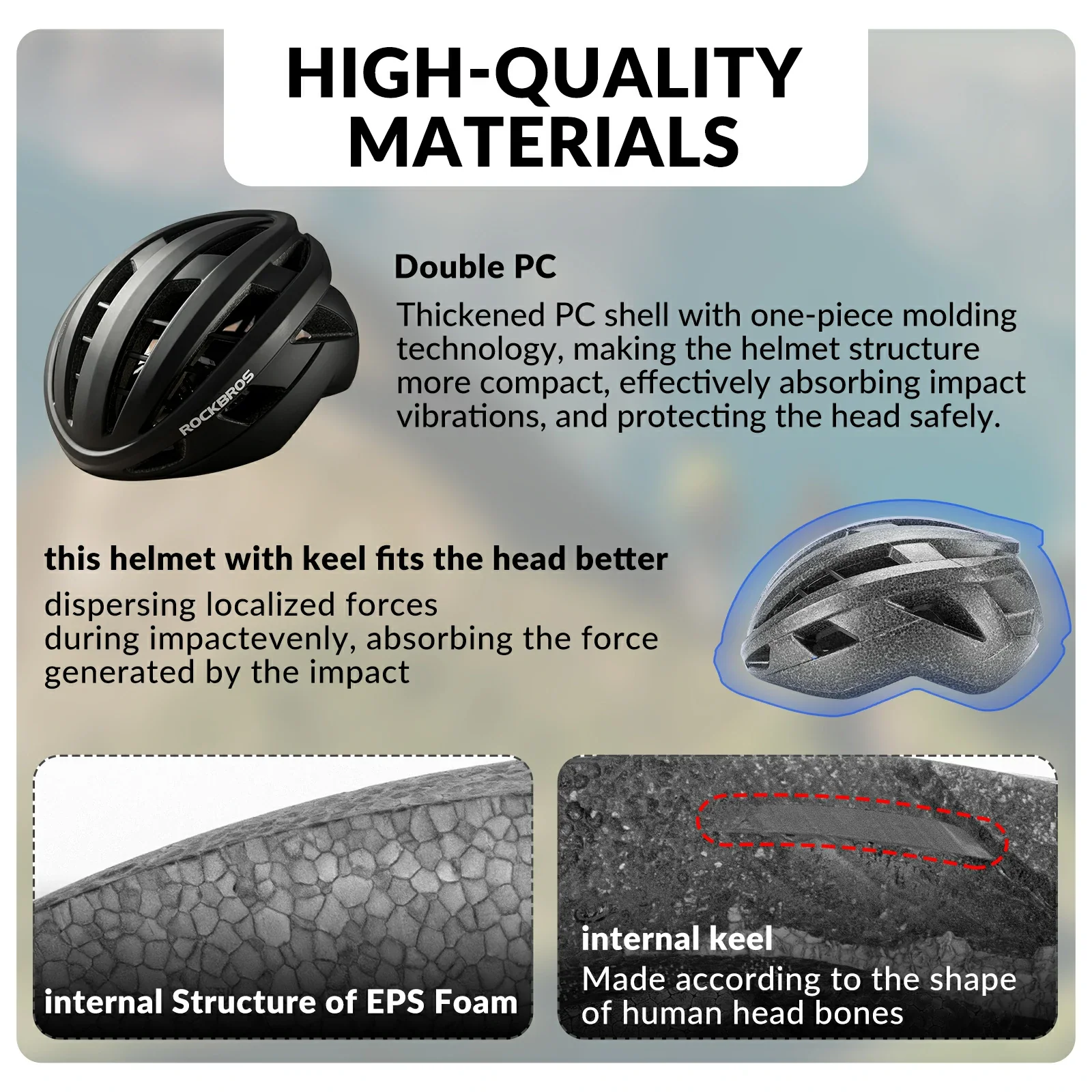 ROCKBROS LK-11 Cycling Helmet Integrated Adjustable Shockproof MTB Road Unisex - Image 25