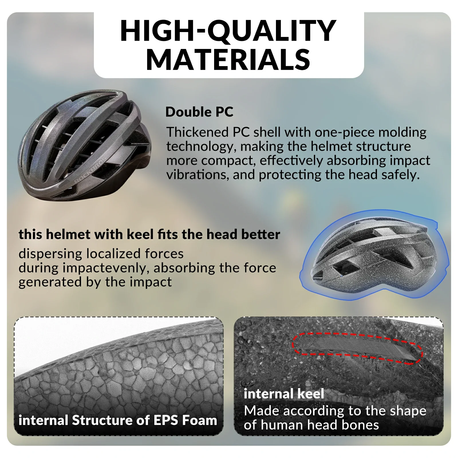 ROCKBROS LK-11 Cycling Helmet Integrated Adjustable Shockproof MTB Road Unisex - Image 29