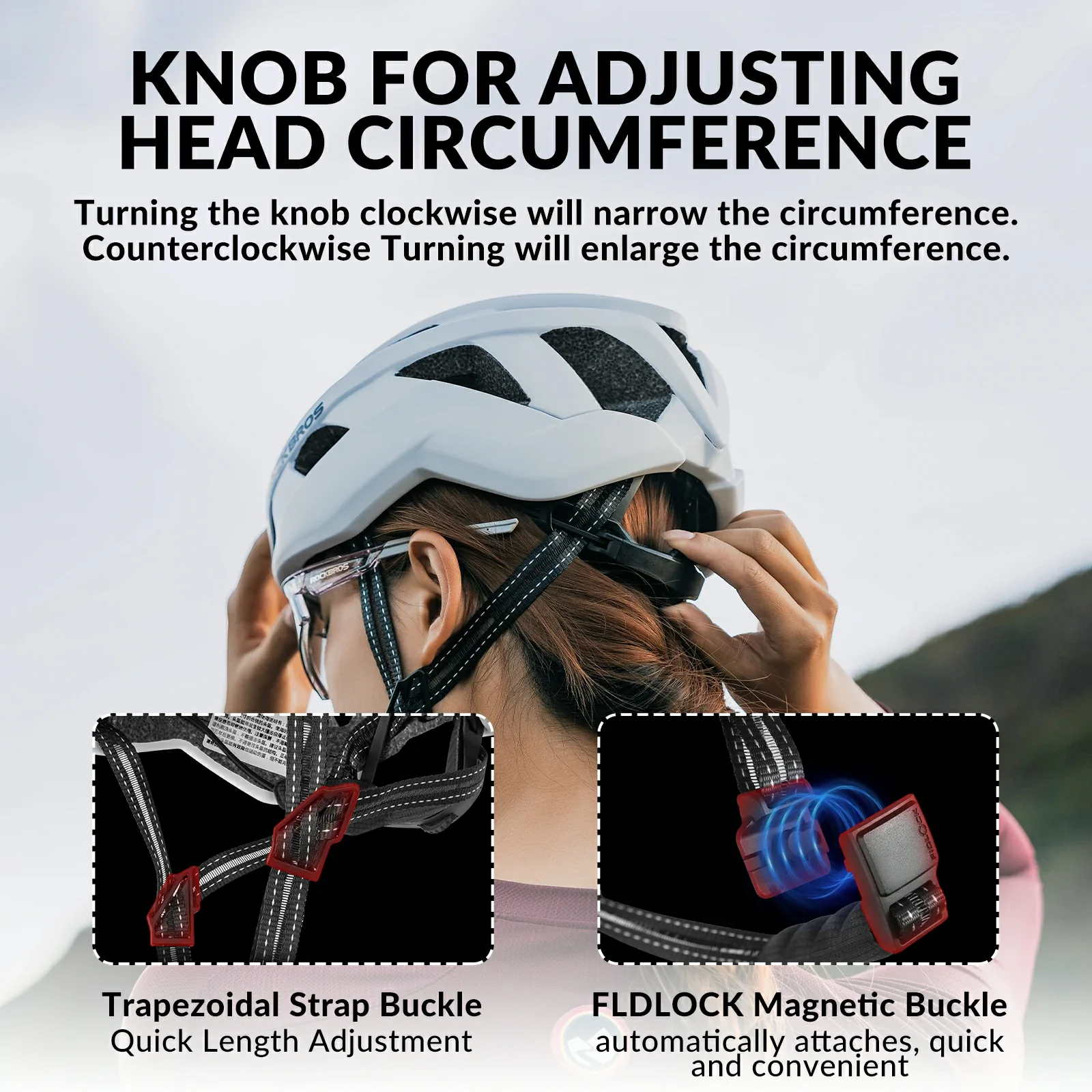 ROCKBROS LK-11 Cycling Helmet Integrated Adjustable Shockproof MTB Road Unisex - Image 8