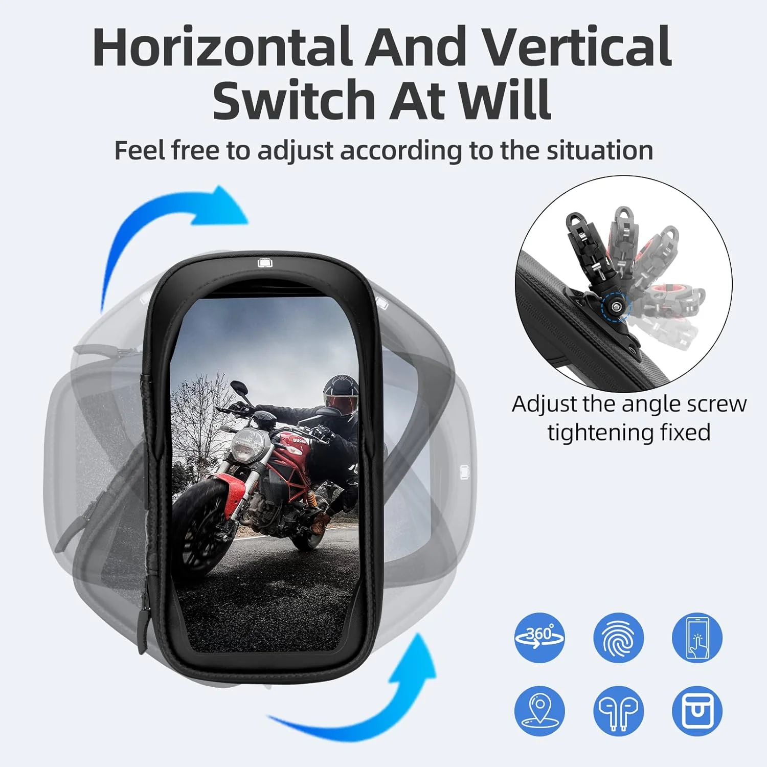 ROCKBROS Motorcycle Phone Mount Waterproof Handlebar Phone Bag - Image 4